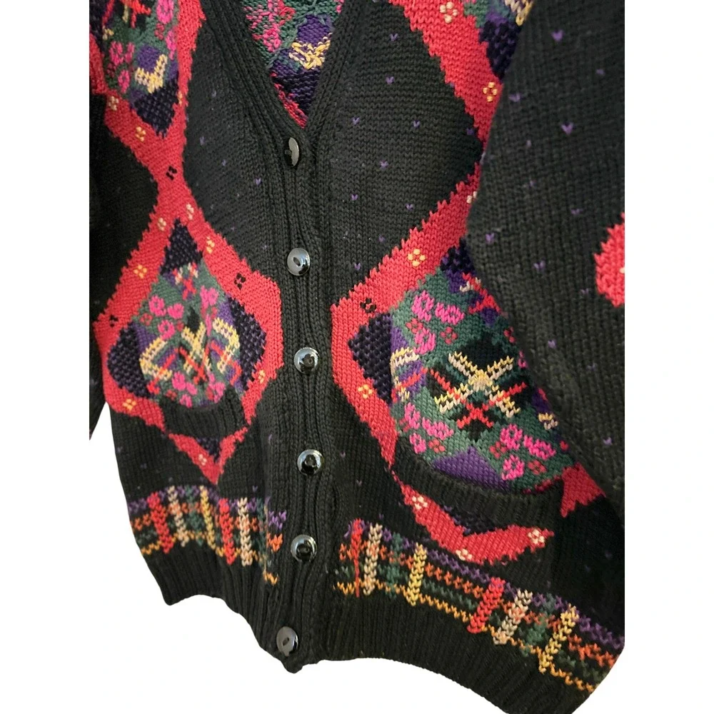 Roberta Frost Vintage Hand Knitted Cotton Cardigan Sweater, Size Small - Picture 4 of 7